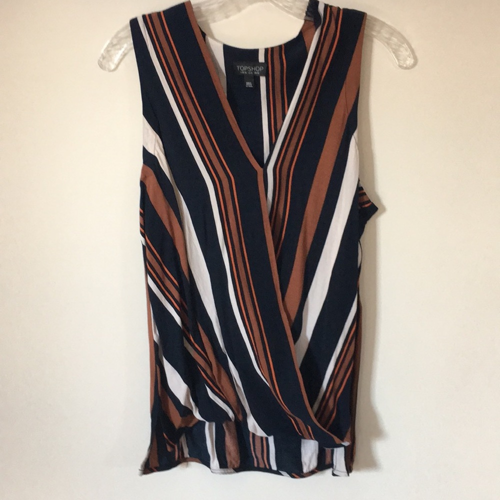 Cross front tank, bloused front & longer back hem